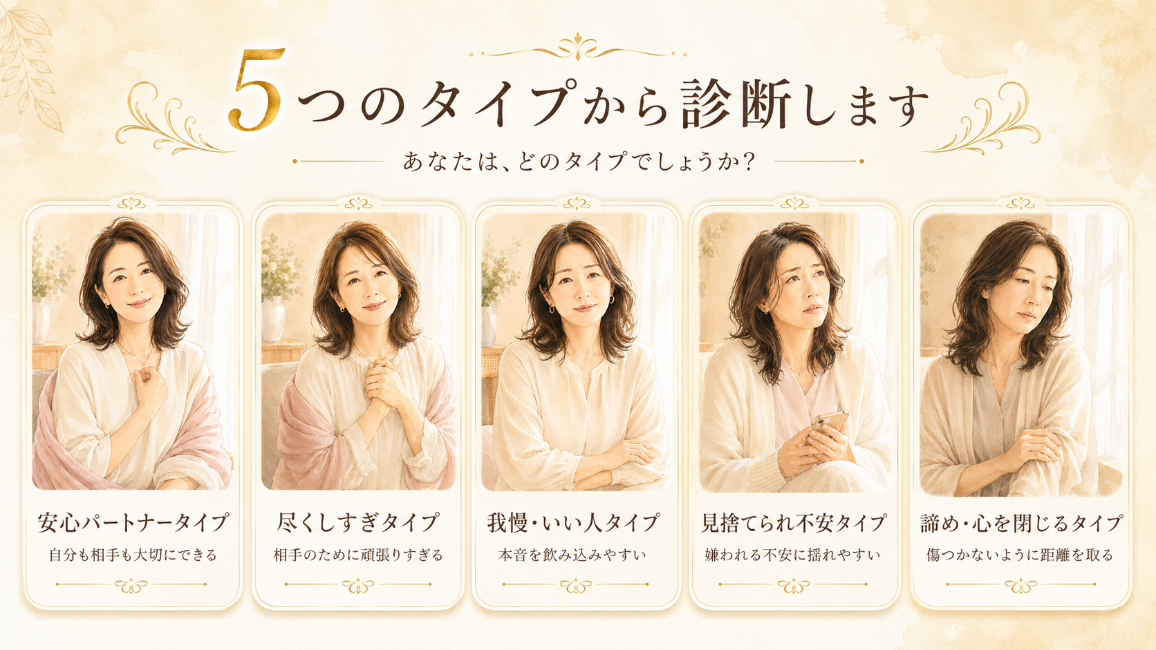 パートナーシップ診断の5つのタイプ